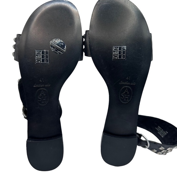Ash Monoi Black Pyramid Studded Sandals Size 41 - Picture 3 of 8